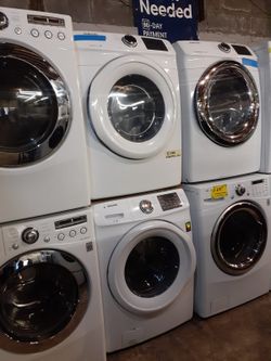 Samsung front load washer and dryer set working perfectly with 4 months warranty