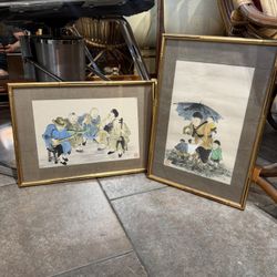 Antique Chinese Watercolor Art Signed