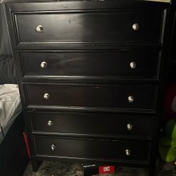 black wooden dresser