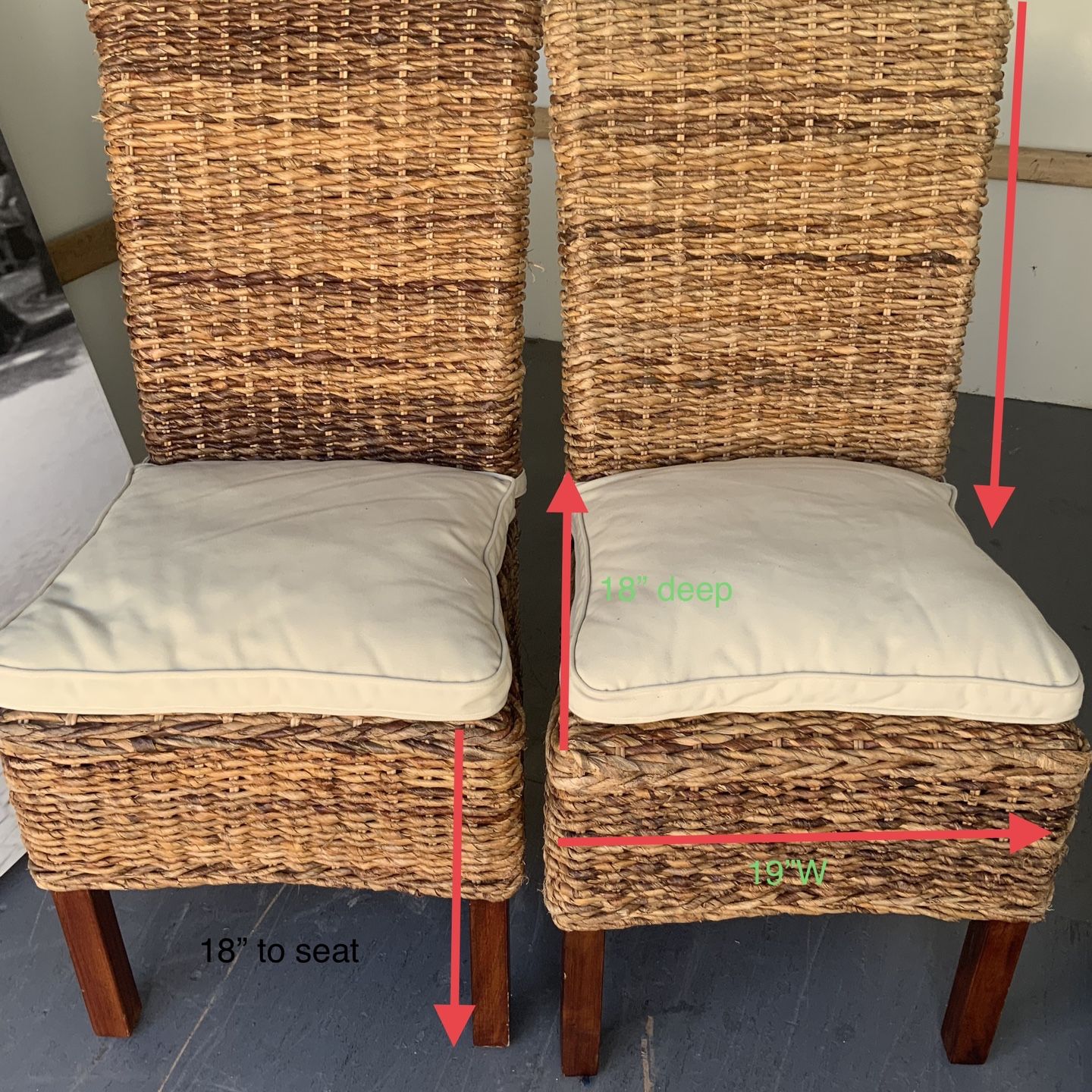 Wicker High- back chairs 