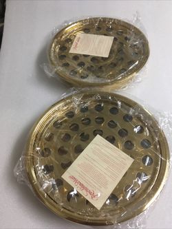 Quantity 2 New Broadman Communion cup tray in gold