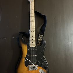 squier guitar sunburst stratocaster