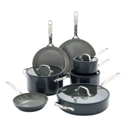 GreenPan Eras Ceramic Non-Stick 11-piece Cookware Set In Blue