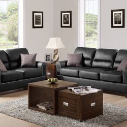 Black Sofa And Loveseat Set Brand New