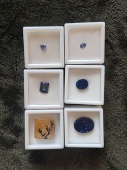 sapphires , Dendritic , Peacock Drusy & tanzanite Set