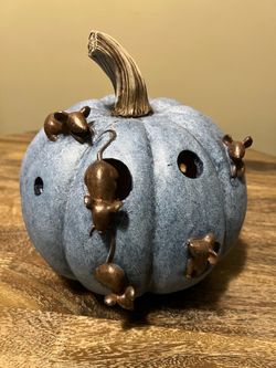 Pier 1 Blue Pumpkin with Mice