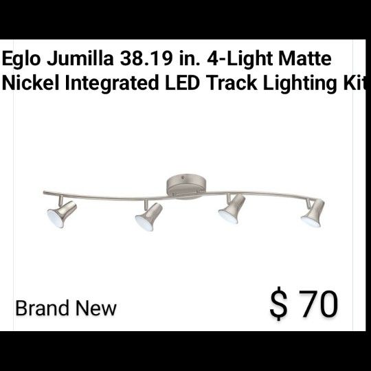 Brand New Eglo Jumilla 38,19 In 4 Light Matte Nickel Integraded Led Track Light Kit