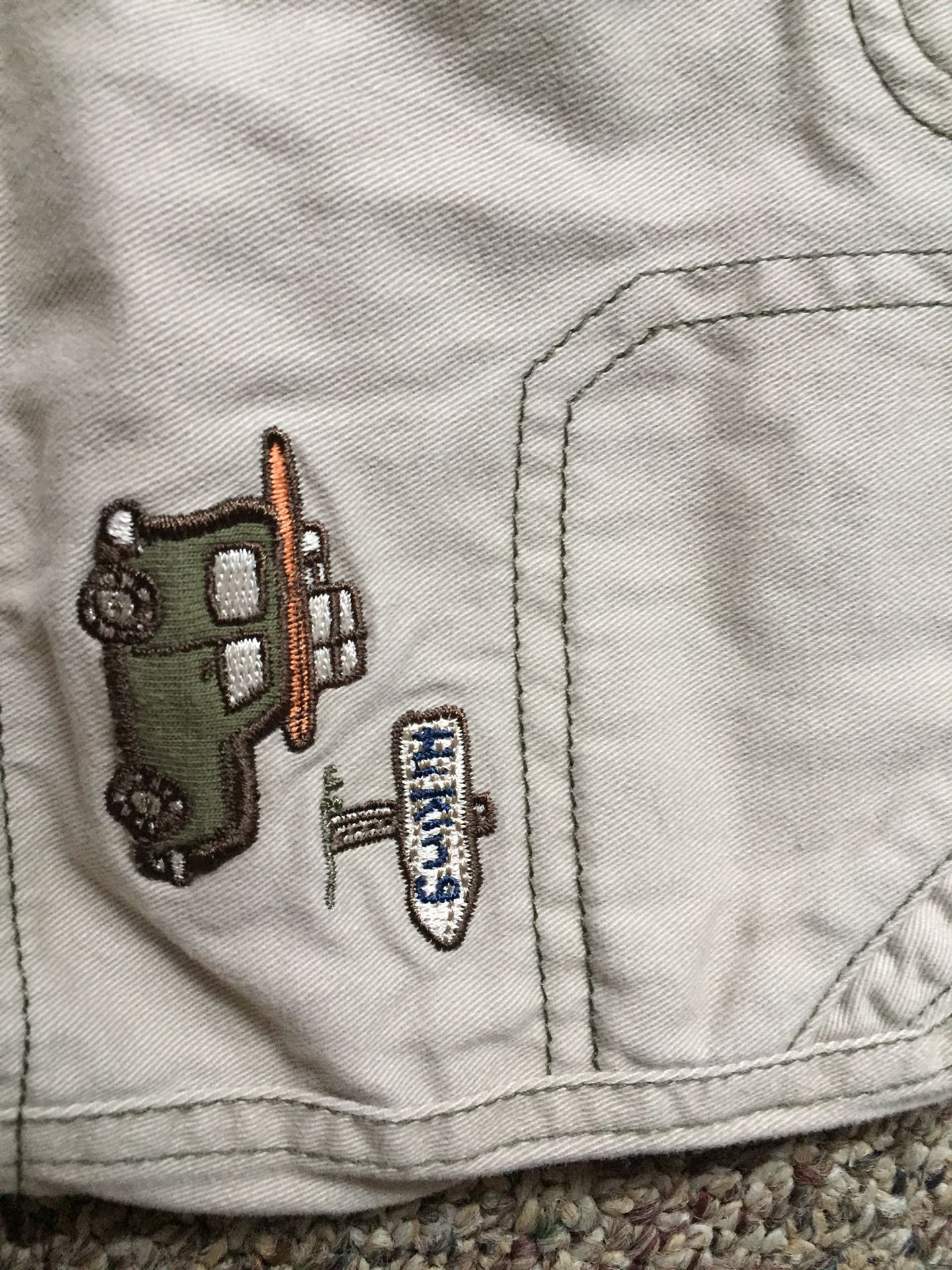 Baby boy khaki shorts size 6 to 9 months happy camper summer