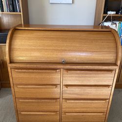 Teak Roll-top Desk