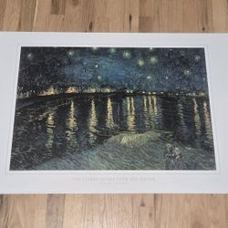 Starry Night Over the Rhone VAN GOGH Vtg Museum Poster 24x36" Musee d'Orsay 2001