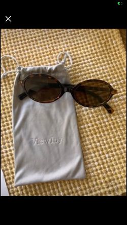 ViewJoy Retro Oval Sunglasses for Women Brown Tortoise Trendy Designer Sun Glasses w case pouch