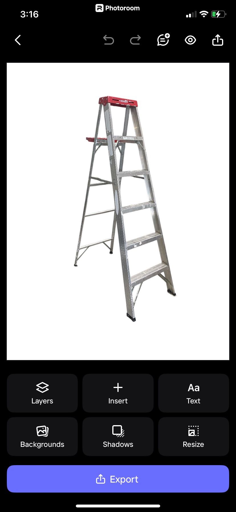 5 step ladder aluminum folding light weight 69” 