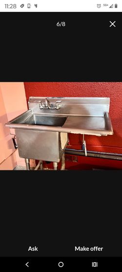 Commercial Stainless Steel Restaurant Sinks – 3 Available