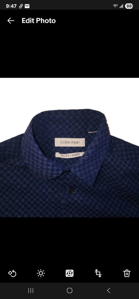 Calvin Klein Boys Size 10 Slim Fit Long Sleeve Dress Shirt
