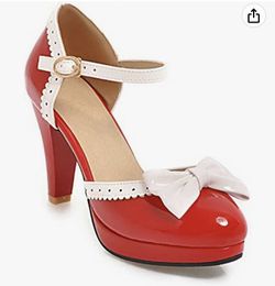 Womens Size 11 Maryjane Retro Heels With Bow