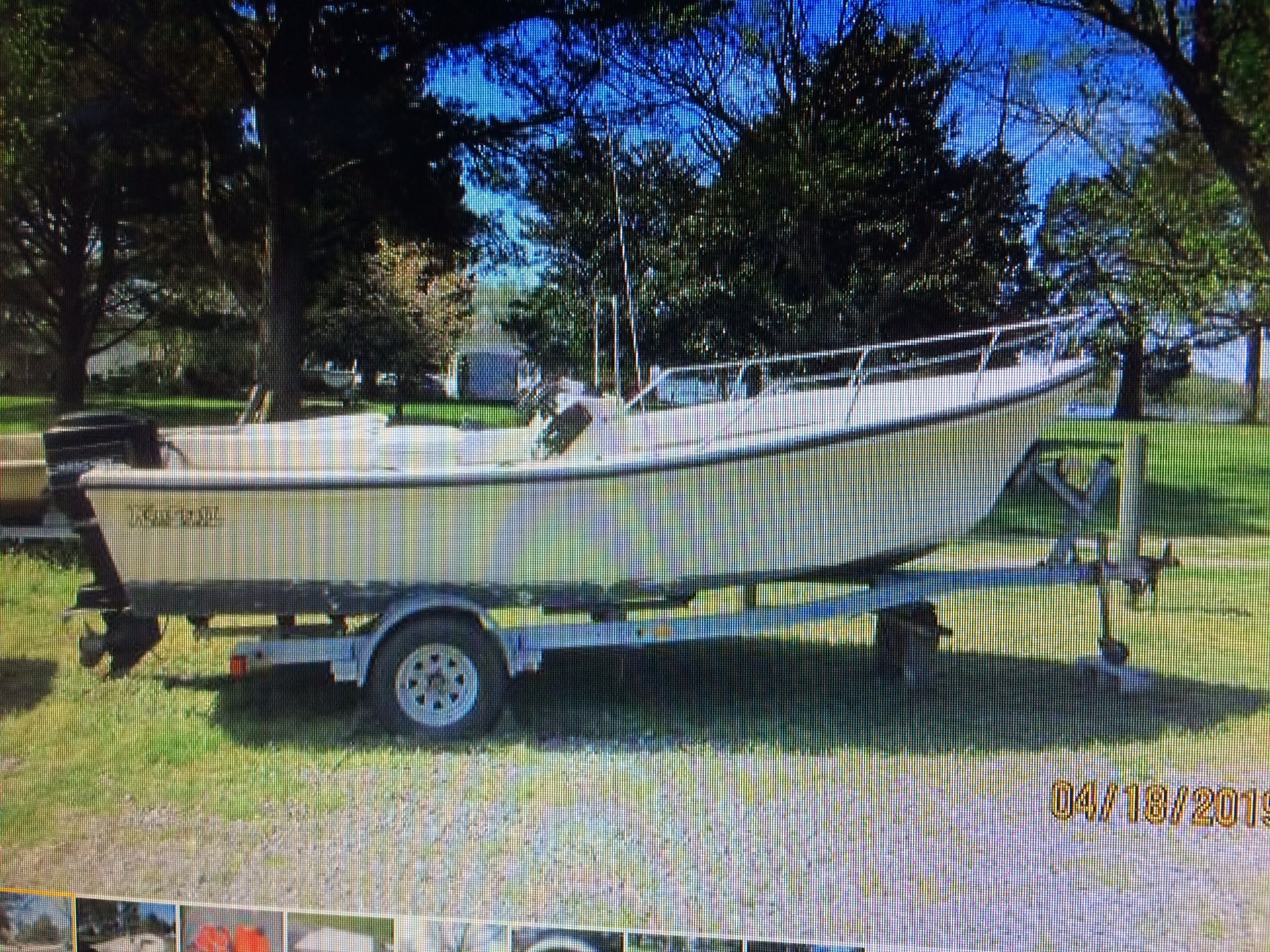 18ft ken craft boat motor and trailer