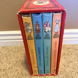 1970 Vintage The Wonderful Worlds Of Disney 4 Book Box Set Golden Press – Hardcover