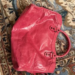 Leather large city handbag