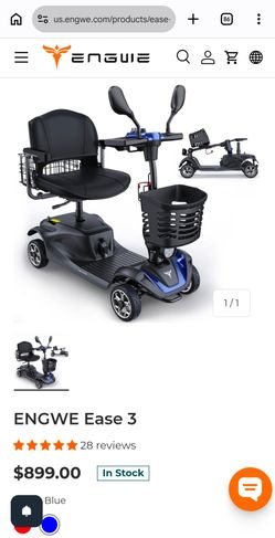 2025 Electric Mobility Scooter 4 Wheels BRAND NEW for Travel Shopping BLUE