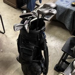 Case Credit Golf Bag and Variety of Clubs