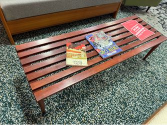 Mid Century Slat Bench Or Coffee Table