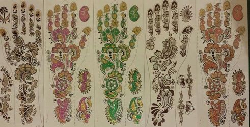 Brand new colorful Henna stickers