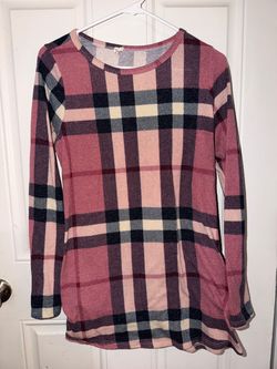 Bellamie Pink & Navy Plaid Tunic Size L