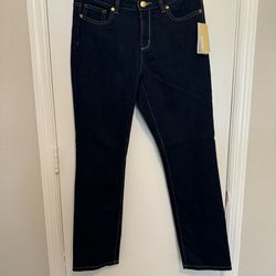 New! Michael Kors Izzy Straight Jeans Size 8P