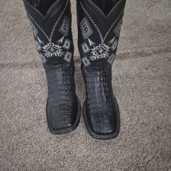 Men’s Genuine Crocodile Cowboy Boots w/ Matching Belt – Size 10.5