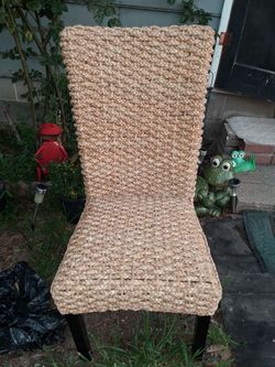 Woven seagrass dining chair