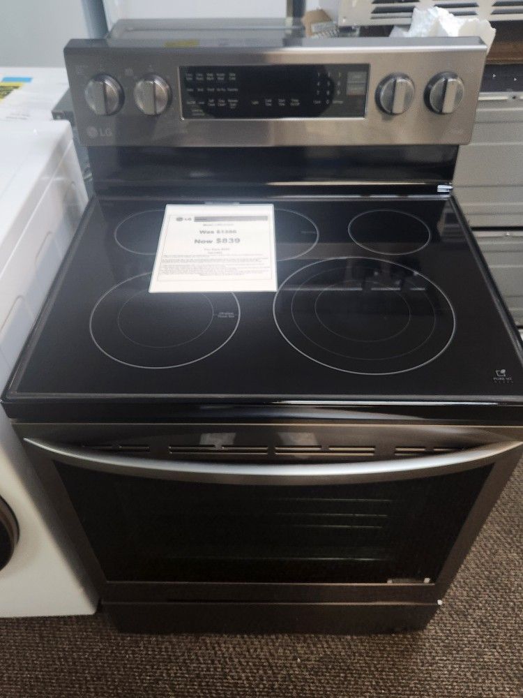 6.3 cu. ft. Smart True Convection InstaView Electric Range Single
Oven with Air Fry in Printproof Stainless Steel