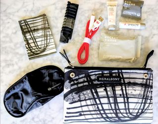 NEW Japan Airlines JAL First Class Bag HND DFW Amenity Kit HERALBONY RARE Black