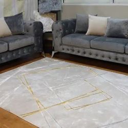 New Sofa And Loveseat Grey Velvet 