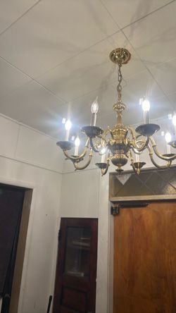 Beautiful dimmable chandelier LED lights brass