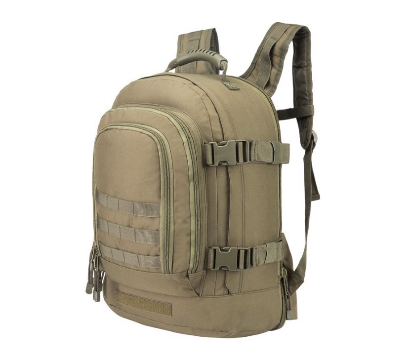 Army Tan 60L Tactical Backpack for Men Bug Out Bag Molle Straps Tactical Bag Camping Hunting Military Backpack with Waist Strap