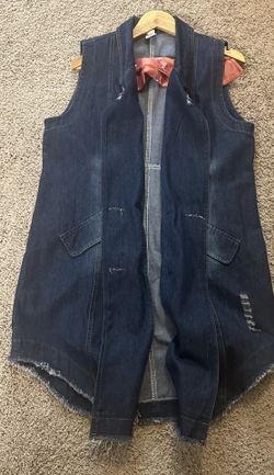 Long denim vest