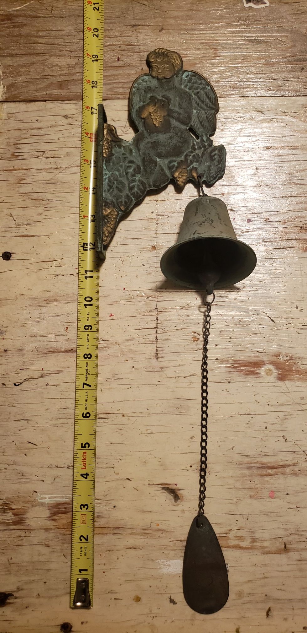 Vintage Copper Cherub Angel Bell
