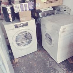 rare 24-in stackable or not washer dryer set works perfect with warranty