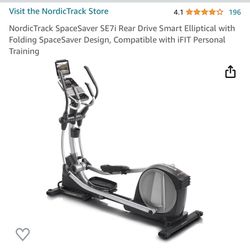 NordicTrack SpaceSaver SE7i Rear Drive Smart Elliptical with Folding SpaceSaver Design, Compatible with iFIT Personal Training