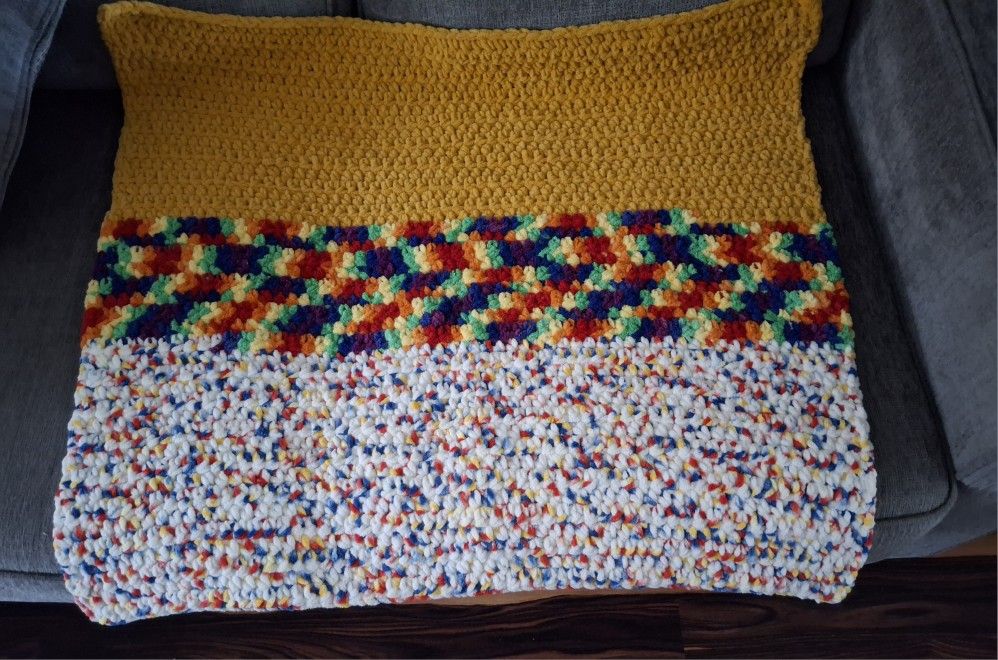 Crochet Colorful Tummy Time Throw