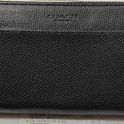 Womens Black Coach F74977Accordion Leather Long Zip Around Wallet Cell Phone Holder 