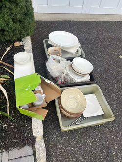 Large Lot of Mixed Dishes and Serveware