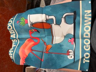 Funny Flamingo Bathroom Flag