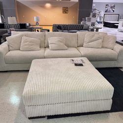 Lindyn Linen Fluffy Corduroy Sectional Sofa