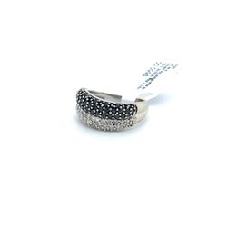 14kt White Gold Black & White Diamond Ring 5.50grams Size 6 3/4 152273 1