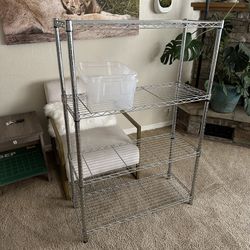 5’ Tall 4-Shelf Industrial Metal Storage Rack Home Depot HDX Adjustable Shelves Warehouse Office Organization