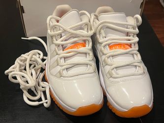 Air Jordan 11 Low White Orange Sneakers