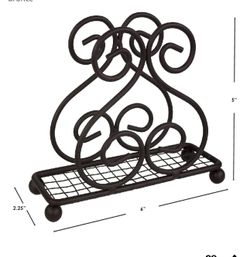 Servilletero Home Basics Scroll Collection de Acero – Bronce