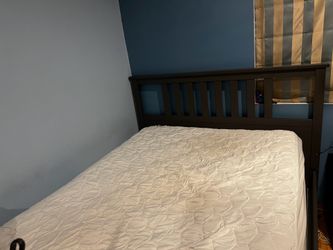 HEMNES Bed frame, dark gray