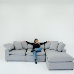 New Grey Sofa Cloud Couch Sectional